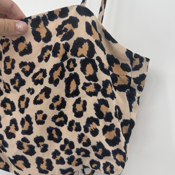Victoria Secret EUC Crop Top  Festival Cropped Laceup Leopard Print Small Midi - Picture 5 of 10